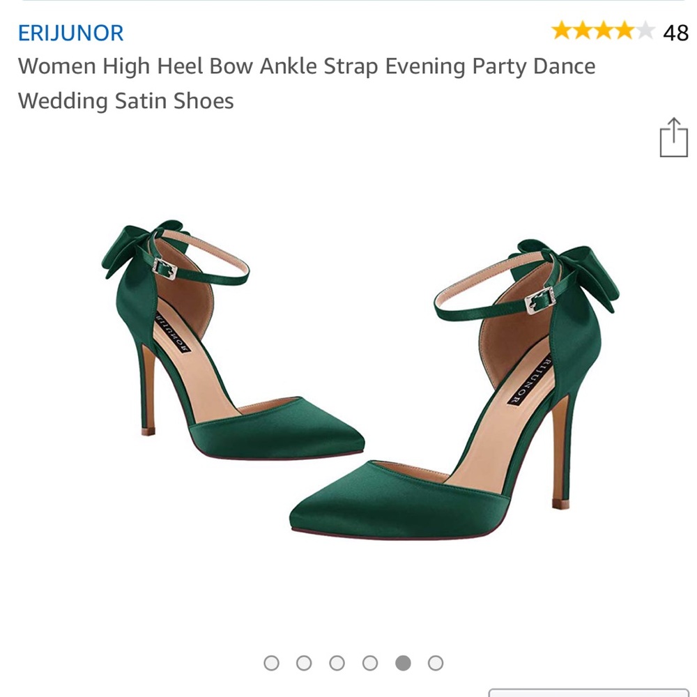 Green Bow High Heels